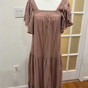 Zara nude brown maxi dress